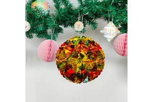 Christmas Party Accessory Customized Size Flat Foil Decorative PVC Ball Flocking Beaded Embroidered Sequined Printing
