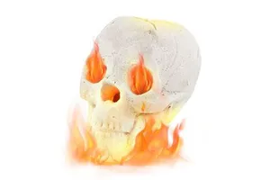 Halloween Fire Pit Skull Beige Plastic Decorative Halloween Decoration for Festive Ambience