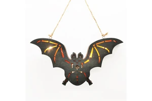Halloween Wooden Handicrafts Glowing Wooden Bat Decorative Hanging Items for the Halloween Atmosphere Table