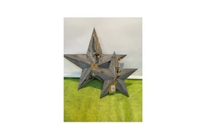 New Arrival Mixed Star Christmas Tree Decorations Hanging Iron and Wood Ornaments for Festivals and Events