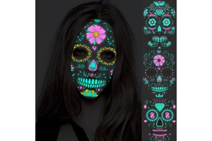 Carnival Party Decoration Funny Halloween Two-color Luminous Tattoo Sticker Face Sticker Ghost Festival Scar Tattoo Sticker