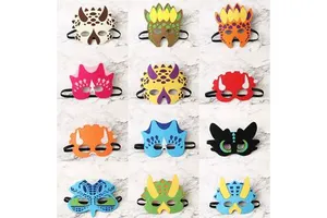 Dinosaur Felt Masks for Kids Party Masks Birthday Masquerade Supplies Decorations Halloween Masks