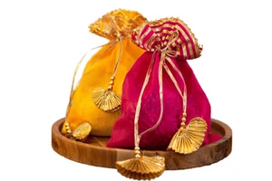 Organza Gota Patti Potli Indian Wedding Favor Gift Bags Dry Fruit Candy Packing Festive Diwali Christmas Easter Ramadan New Year
