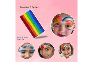 Water Activated Flag Face Body Paint for Kids Non-Toxic Glow in UV Light Rainbow Body Paints