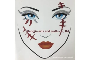 Halloween Pumpkin Face Tattoo & Decoration Stickers Holiday-Themed Party Stage Use in Stock HJGS-36