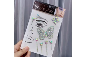 2024 Wholesale Makeup Eye Jewels Butterfly Masquerade Festival Gems for Face Party Joy Party Face Crystal Sticker