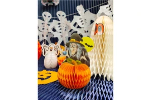 Halloween Paper Decorations Die Cut Wall Hangings Witch Ghost Pumpkin Party Supplies 4 Color Printing Round Shape