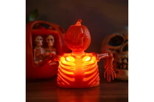 Halloween Luminous Decorations Pumpkin & Skeleton LED Candle Light with Batteries Festive Holiday Supplies