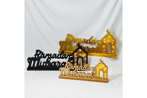 Newly Painted Customizable Wood Sign for Islamic Home and Party Decor Ramadan Gifts & Supplies Mubarak Eid Moon