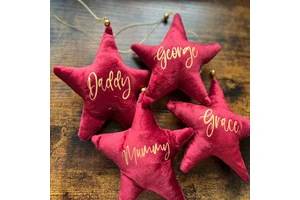 Wholesale Home Tree Hanging Stars Decorative Merry Christmas Velvet Christmas Ornaments