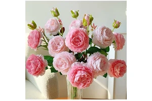 Home Decor Flowers Rose Bouquet Classic Style Multiple Sizes Durable Reusable Wedding Valentine's Day Dining Table