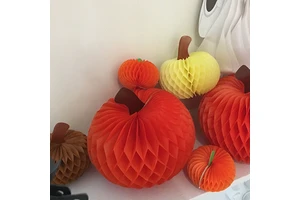 Halloween Party Supplies 9" Tissue Paper Pumpkin Wall Decorations Eco-Friendly for Festive Parties