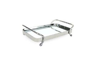 Handcrafted Metal Serving Tray Designer Handle Shiny Polished Delicious Dishes Dessert Dinnerware Food Serving Dish Trays