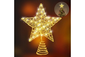 Waterproof Christmas Tree Top Star Pentagram Light