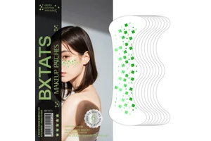Shine Bright St Patricks Day Sparkling Gold Foil Green Face Tattoo Stickers Create Party Parade Celebration