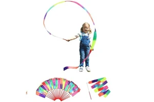 Rainbow Birthday Decorations Princess Party Favors for Kids Girls Party Games Gymnastics Goody Bag Stuffers Ribbon Dancing Wands