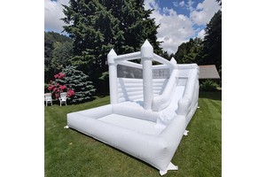 Yuedong 19.6ft air Bounce House White Wedding Bouncy Castle Party Pvc Bounce Out Blitz Combo Inflatable Slide