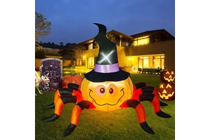 Cross-Border Halloween Inflatable Witch Hats, Pumpkins, and Spiders LED-Lit Decorative Inflatables for Outdoor Garden Display