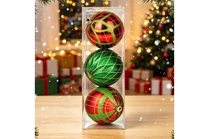 Hatty New Arrival Handmade High Quality Environment-Friendly Personalized Luxury Plastic Ball Christmas Tree Ornaments Baubles