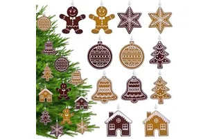 Christmas Tree Ornaments 24Pcs Felt Hanging Christmas Tree Decorations Set for Kids Christmas Party Holiday