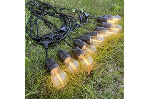 10m 15m 48ft 50m Outdoor Energy Saving Globe String Lights S14 Clear LED Bulbs Festoon Patio Strong String Lights