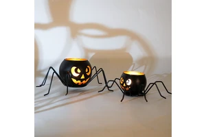 Halloween Indoor Party Decorations Black Glass Votive Candle Holder for Atmosphere Halloween Holiday Supplies