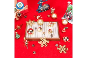 Christmas Ornament Set Shiny Balls, Snowflakes and Star Baubles for Christmas Tree Decorations