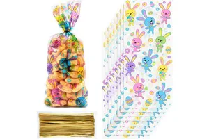 Party Favor Goodie Gift Bags for Candy, Treats, Toys, Loot - Birthdays, Showers, Easter, Halloween, Lunch, Grocery