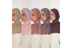 2026 Hot ItemNetherlands Wrinkle-Resistant Instant Hijab Met Knoppen For Travel Merrachi Hijab Bamboo Jersey