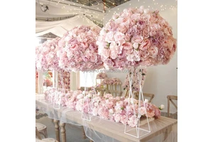 YB001 Decorative Flowers and Plants Wedding Event Table Centerpieces Artificial Silk Flower Ball Wedding Decorations Supplies