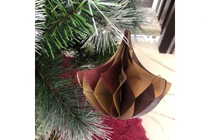 3D Christmas Ornaments Mini Hanging Decoration Handicraft Art Paper Ginkgo Shape Factory Wholesale for Home Tree
