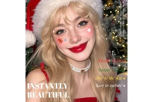 Cross-Border Source Christmas Paper Makeup Temporary Cartoon Face Stickers Holiday Party Prom Decoration Funny Creative Tattoo