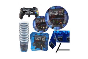 Nicro Video Game Themed Party Supplies Sets Custom Happy Birthday Party Decorations Paper Material