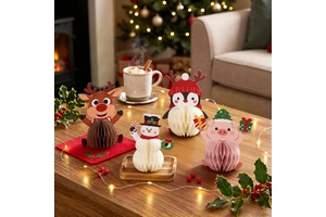 Paper Tree Honeycomb Paper Christmas Festival Tree Hanging Ornaments with Magnets Xmas Home Decorations