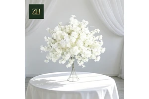 Romantic Elegant White Artificial Flower Ball Backdrop For Festival Wedding Party Events