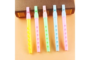 10pcs Mini Party Favor Colorful Flute Musical Instrument Toys Birthday Gift Carnival Prizes (Random) Halloween Christmas Gift