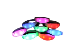 High Quality 7 Lighting Colors LED Voice Control Bracelet Flashing Bangle Sound Activated ABS Silicone 14+ Party Favors