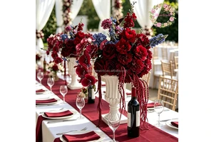 Royal Red and Blue Hanging Colorful Ball Aisle Runner Flowers Table Flowers Floral Artificial Centerpiece Flower Ball Arch