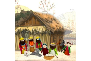 Cross-Border New Christmas Decorations Nativity Scene Three Kings Ornaments