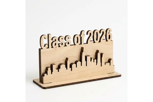 Custom Class 2026 Graduation Gift 3D Layered Plywood Handmade Desktop Ornament Personalized City Skyline Congrats Grad Souvenir