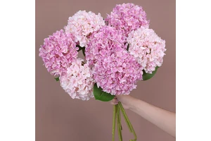 High-quality European 3D Printed Silk Plastic Artificial Large Hydrangea Flower Home Decoration Photography Prop Hotel Floral
