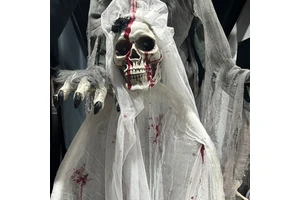 Funny Ghost Light String for Outdoor Halloween Party Decorations Durable Plastic Fabric Courtyard Scene Party Accessories