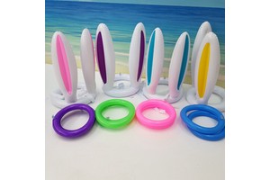 Hot Sell Wholesale Easter Colorful Cute Animal Bunny Rabbit Ear Gift PVC Inflatable Ring Toss Party Game Toy for Kids