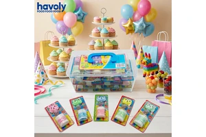 Bulk Pack Kids Birthday Party Favor Pop up Toy Candy Cartoon Elastic Surprise Fruity Gummy Candy Box Low-Sugar