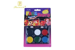 Hot Sale 6 Colors Professional Face Paint Halloween Party Washable Safe Face and Body Paint Kit With Brush