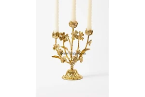 Popular Flowers Designer Aluminum Casted High Graded Gold Plated Wedding Decorations and Table Centerpieces Lightning Supplies