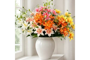 New Arrival European Style Artificial Lily Flower Wholesale Bulk For Home Wedding Restaurant Hotel Showroom Table Decoration
