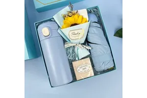 Party Favors for Guests Wedding Gift Set With Thermos Umbrella Soap Blue Box Practical Souvenirs for Bridal Shower Birthday