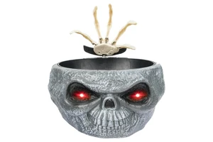 Halloween House Decoration Voice Control Ghost Toys with Motion Sensor Skeleton Candy Bowl