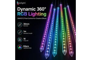 30mm 360 Degree RGB LED Meteor Tube Light DMX512 IP67 Waterproof Digital Pixel Tube Light for Stage Event Lighting